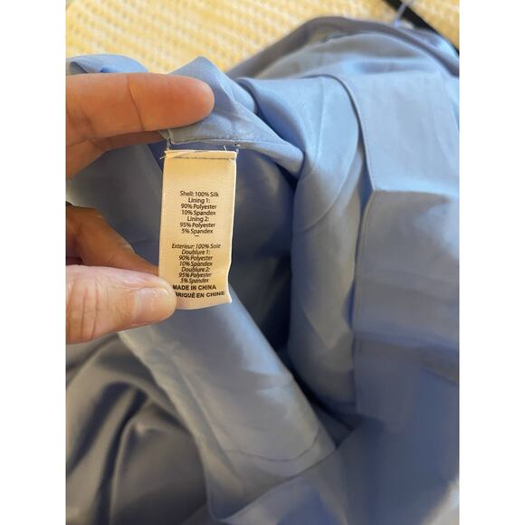 Cinq a Sept Y2K Eliza Blue 100% Silk Fairy Asymmetrical Strapless 12 NWT - Picture 5 of 5